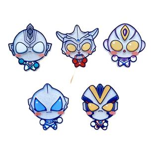 奥特曼徽章迪迦泰罗高斯欧布泽塔戴拿卡通勋章胸针别针学生奖品