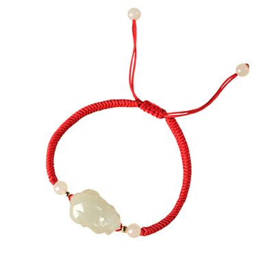 和田玉白玉貔貅玉石手链手绳