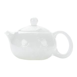 钰铨龙门 陈德根大师冰种玉瓷纯手工素烧浮雕荷韵西施壶高档茶壶