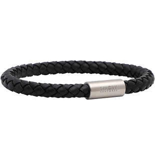 牛皮手链男简约黑色真皮编织手绳女皮绳手镯个性情侣饰品一生之环