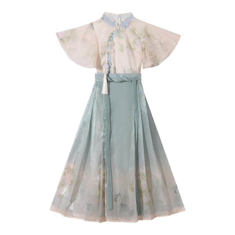 女童漢服2025新款夏季薄款套裝國(guó)風(fēng)古裝夏裝女孩馬面裙新中式唐裝