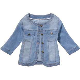 柔软牛仔外套女夏季薄款短款无领浅色小款搭配裙子防晒衣中袖新款