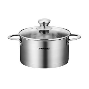 创生简约汤锅304不锈钢锅复底20cm双耳加厚不粘锅具电磁炉锅具