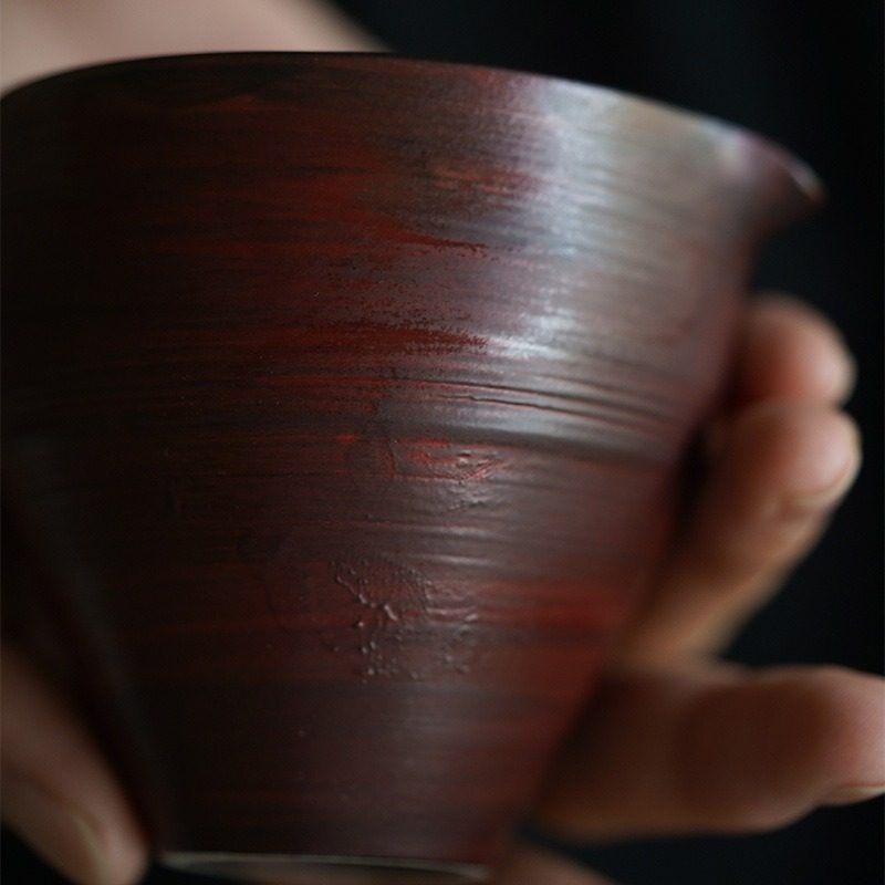 弥言山楂红粉引公道日式茶器杯功夫茶配件粗分匀复古道杯陶手工