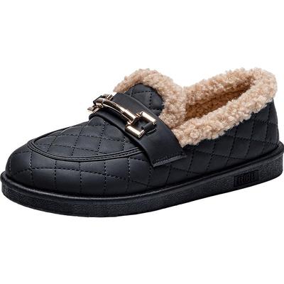 人本加绒加厚百搭毛毛鞋勃肯鞋