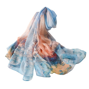 真丝丝巾女2025新款薄款蚕桑丝围巾杭州丝绸妈妈纱巾高端大披肩冬