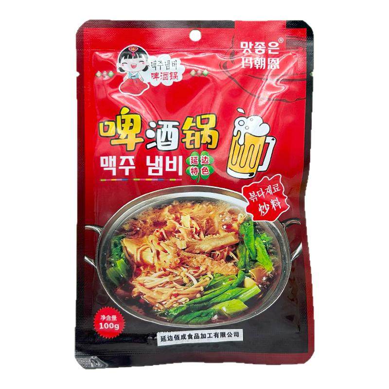 延边朝鲜族小木屋啤酒锅调料酱玛朝恩韩式啤酒锅火辣鸡爪辣炒海鲜