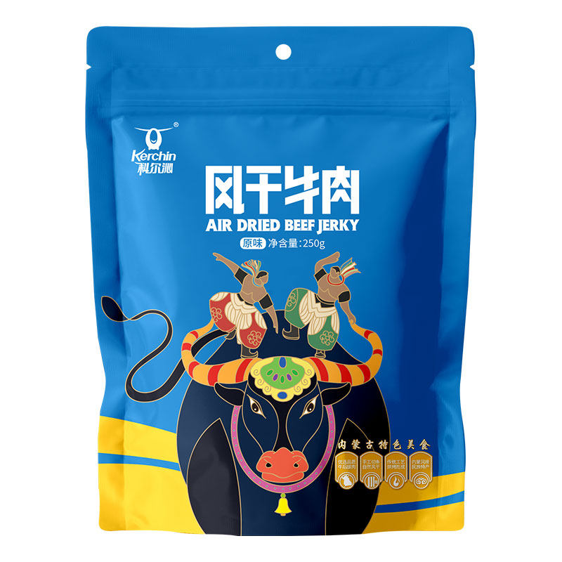 内蒙古特产科尔沁风干牛肉干250g香辣五香原味手撕牛肉干 包邮