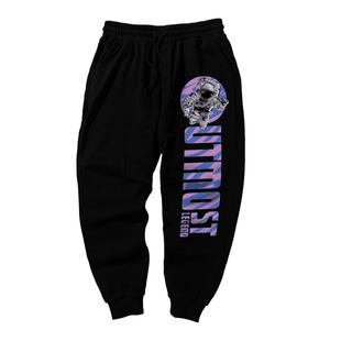 运动加肥加大码九分裤子胖子束脚裤男休闲胖人卫裤加绒秋冬款长裤