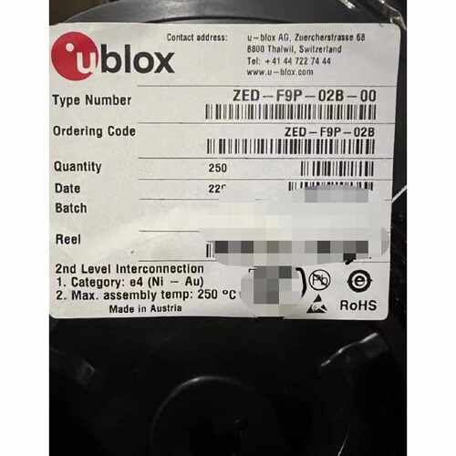 议价UBlox原装GNSS模块ZEDF9P02B类别e4可维修