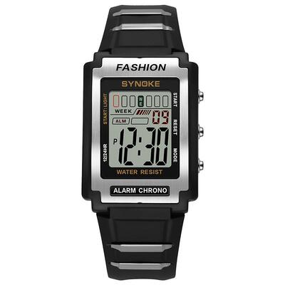 时诺刻小众长方形男士电子表学生