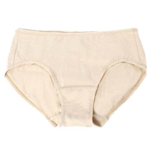 素道有机彩棉素道1-4条女士青年内裤纯色简约透气舒适 中腰三角裤