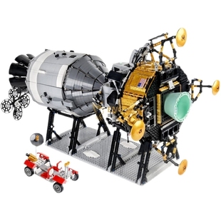 拼图拼搭阿波罗航天太空飞船土星5号火箭登月舱拼装中国积木21006