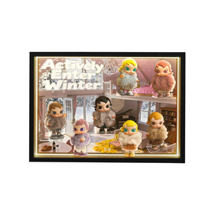 POP适用于泡泡玛特BabyMolly积极入冬指南系列展示盒上墙相框带灯