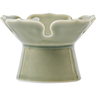 寻心陶瓷越窑青瓷高蔓小香炉多孔香托线香香薰炉家用室内茶道摆件
