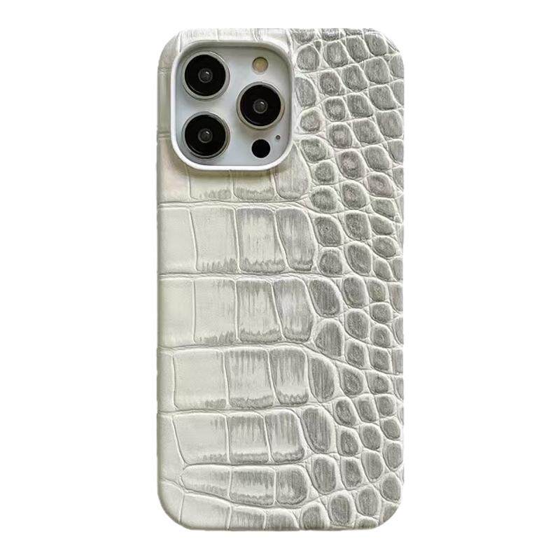 ins小众纯色喜马拉雅鳄鱼纹适用iphone16promax苹果手机壳14皮质保护套13防摔12高端奢华15pro防摔名