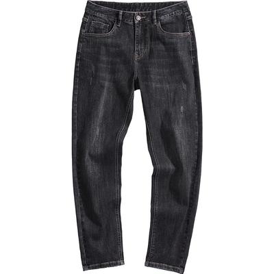 加绒新款黑色牛仔裤男士弹力长裤