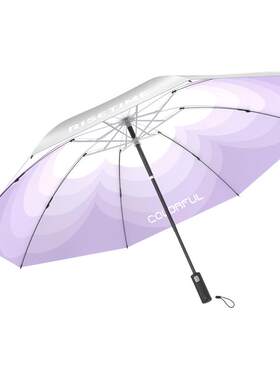 电动伞渐变小清新钛银胶电动雨伞