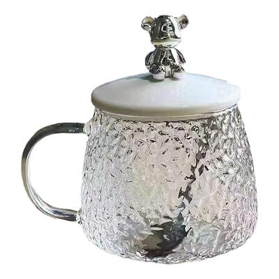 小熊玻璃水杯高颜值牛奶泡燕麦杯