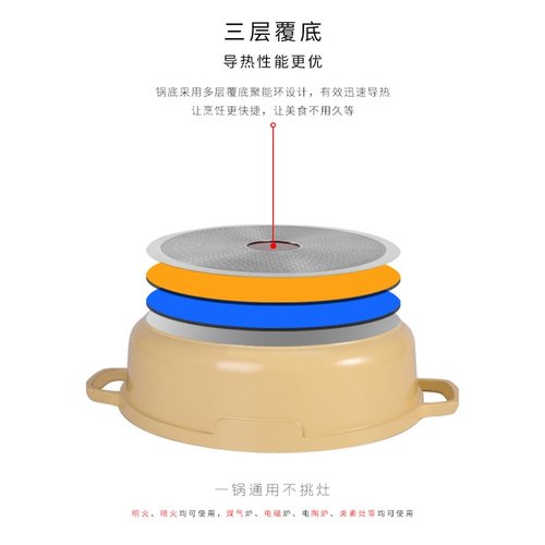 C&E创艺塔吉盖铝锅锅铸锅海鲜厨房一家用锅锅两焖现货大容量汤锅