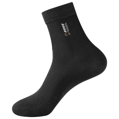 浪莎秋冬厚款男士纯棉保暖中筒袜