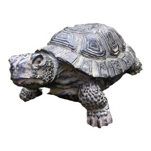 招财镇宅石龟庭院茶空间客厅玄关书房风水仿石雕摆件长20*14*9CM