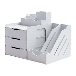 A4桌面文件架多层文件框办公室桌上书立档案架文件夹收纳盒带抽屉书架办公文具用品大全桌面资料架置物架学生