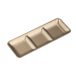 304不锈钢韩国烤肉调味酱料理碟火锅烧烤蘸料分格小碟子韩式餐具