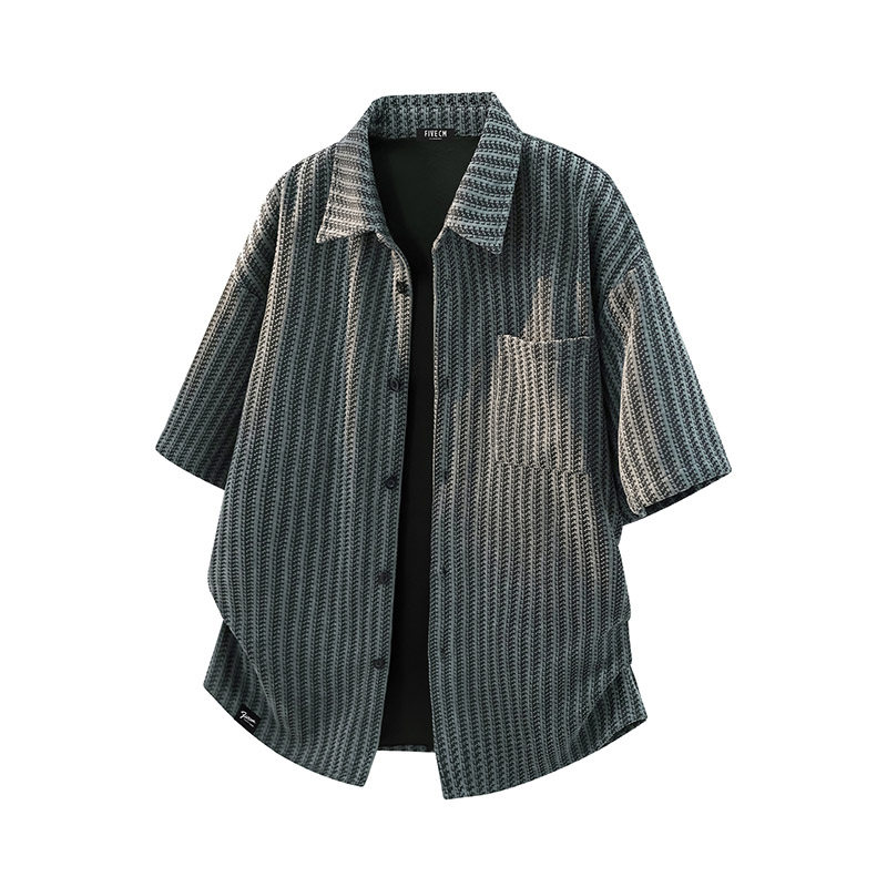 itFIVECM条纹短袖衬衫男夏季