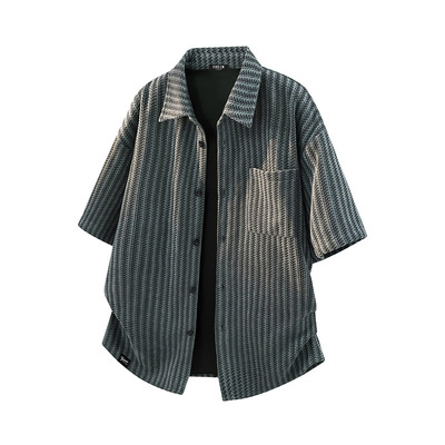 itFIVECM条纹短袖衬衫男夏季