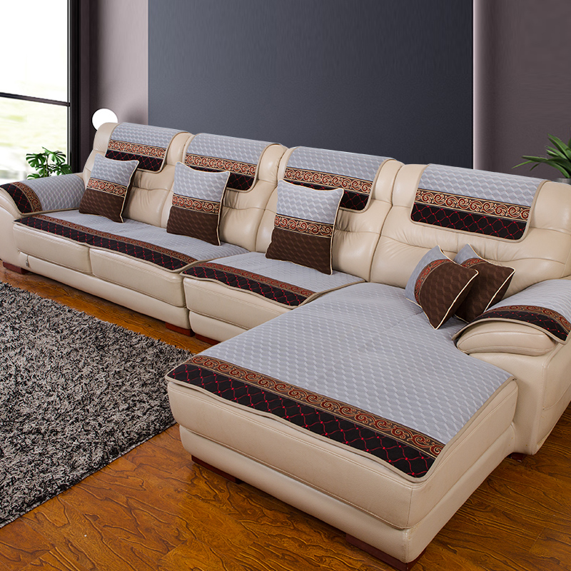 厂真皮沙发垫防滑坐垫四季通用欧式客厅布艺坐垫简约现代沙发套库