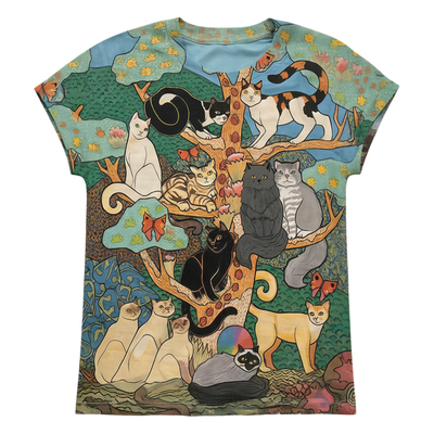 Digital Print Casual Crewneck T-Shirt数码印花休闲圆领女士T恤