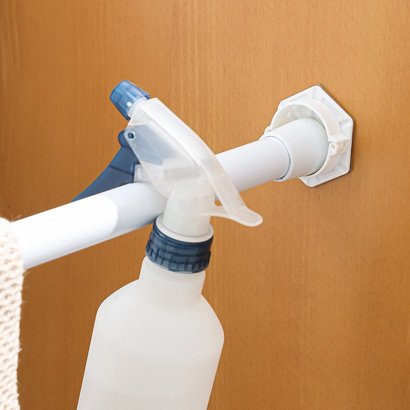 带帽杆托免打孔杆夹门帘杆支撑托浴帘杆卡扣伸缩杆挂粘钩横杆托扣