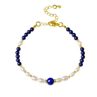 宫里上新珍珠手链女款天然正品旗舰店青金石手串送妈妈生日礼物