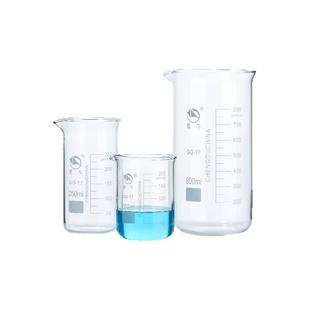 蜀牛玻璃烧杯高低型50 100 200 250 500ml毫升高硼硅加厚耐高温透明带刻度量筒杯化学实验室玻璃器材