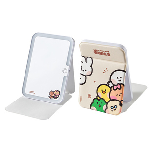 镜子LED高清化妆镜带灯便携折叠镜家用学生宿舍办公室桌面美妆镜