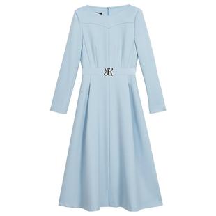 【丝光美丽诺羊毛】YINER音儿女装冬季时尚法式小A字知性连衣裙