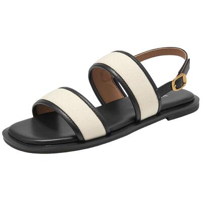 BeauToday度假风羊皮时装凉鞋女