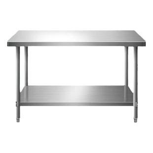 双层不锈钢工作台厨房操作台案板三层加厚不锈钢桌子打包台打荷台