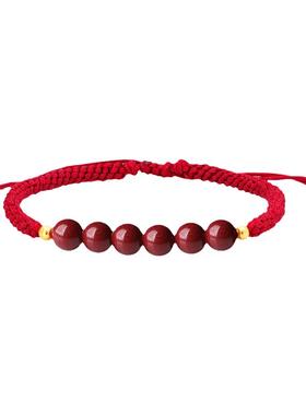 福茹记朱砂手串编织绳