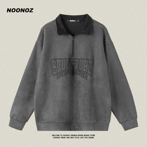 Ретро толстовка с молнией, бархатная куртка для влюбленных, на молнии, оверсайз, в американском стиле