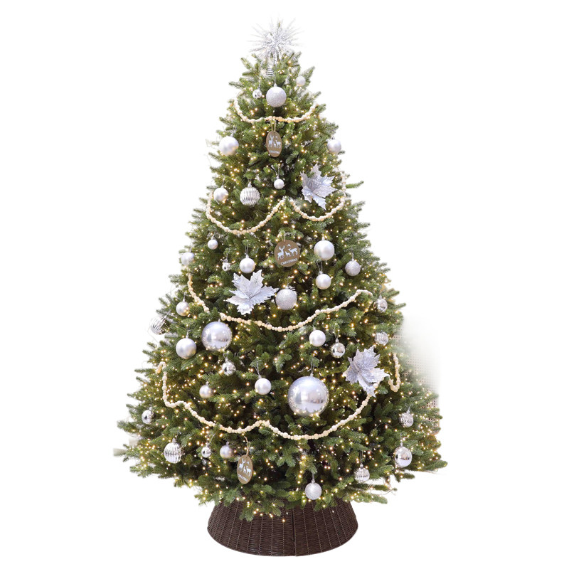 圣诞礼包diy纯配饰圣诞树节pe摆球挂件1.58m2.43米橱窗场景布置品