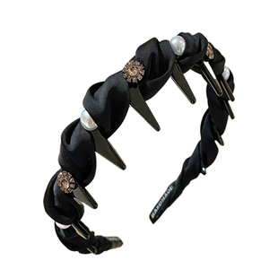 法式闪钻珍珠带齿发箍女2026新款高颅顶头箍日常外戴洗脸发卡头饰