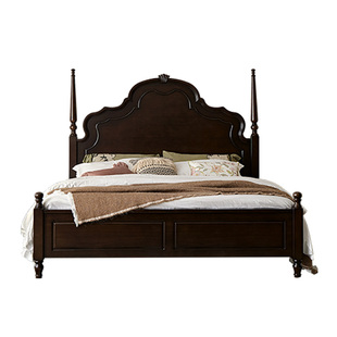 法式床1米8双人高端大气2026新款主卧床美式复古全实木床2米x2米2