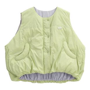 云朵工厂云朵面包棉马甲女款外穿秋冬保暖加厚宽松短款无袖坎肩