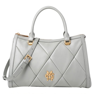 梦特娇女包秋季法式保龄球包小众百搭羊皮菱格斜挎手提包