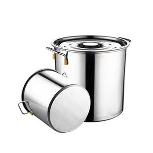 不锈钢桶304食品级圆桶加厚商用带盖吊桶汤锅汤桶厨房水桶卤肉桶