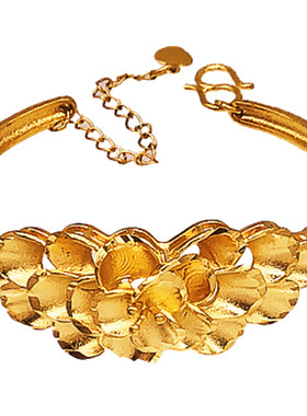 花朵手镯沙金孔雀铜镀金经典结婚