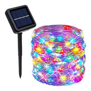 太阳能彩灯户外防水过年庭院农村2026新年亮化装饰氛围满天星灯串