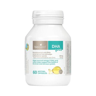 bio island佰澳朗德婴幼儿童宝宝海藻油dha软胶囊60粒DHA脑聪目明